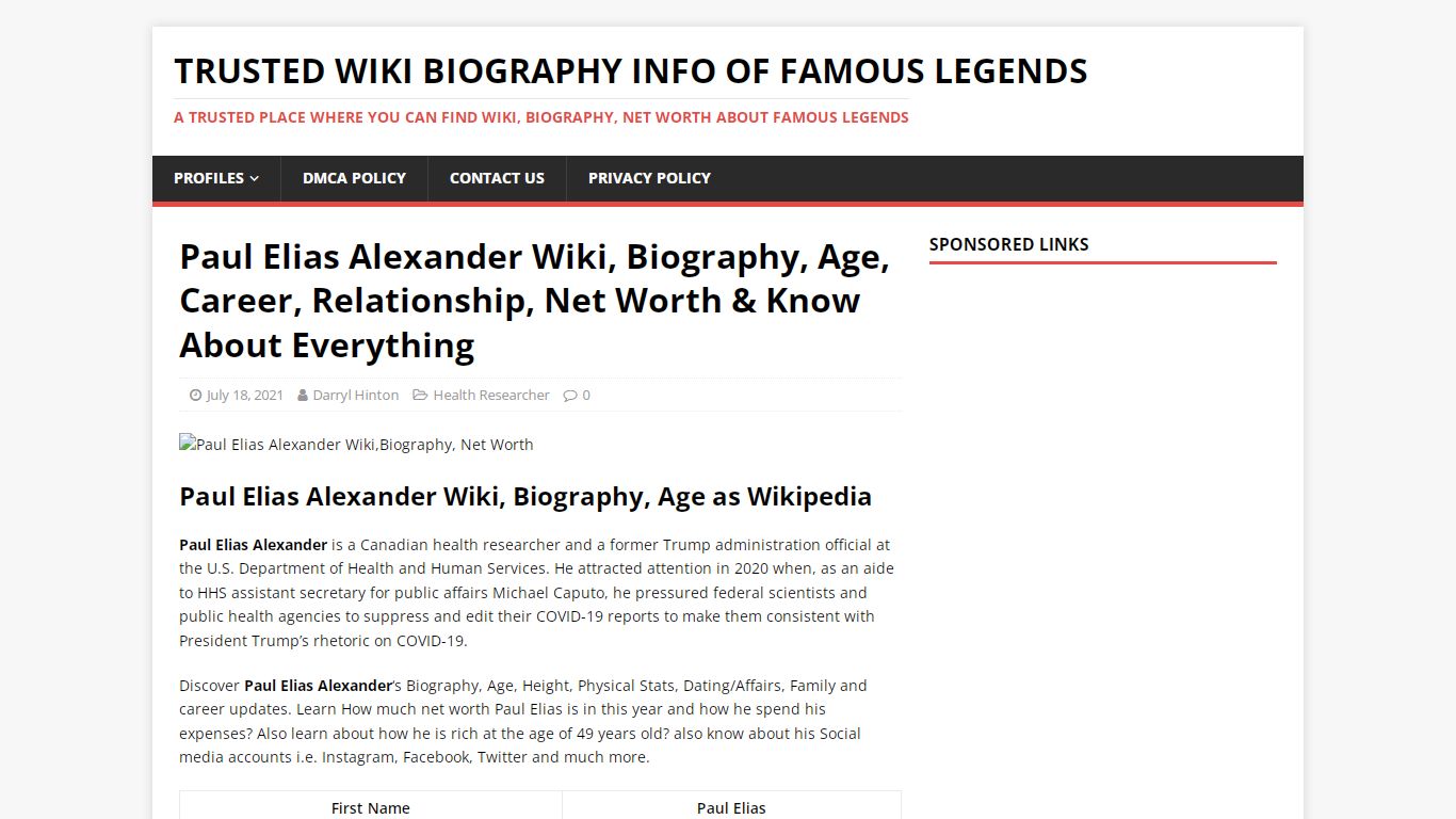 Paul Elias Alexander Wiki, Biography, Age, Career, Relationship, Net ...