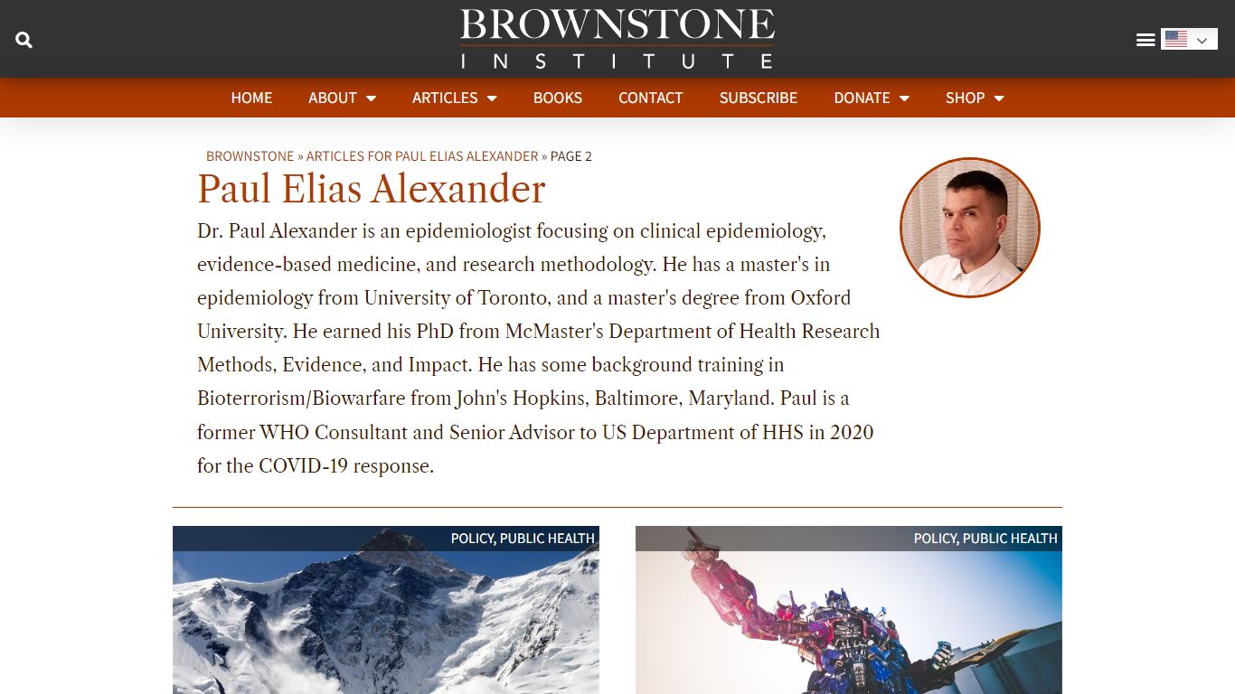 Paul Elias Alexander - Brownstone Institute